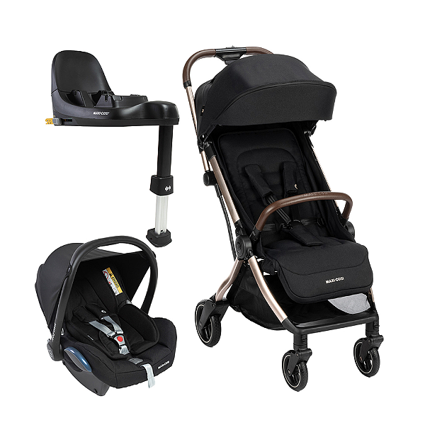 Travel System Eva³ Trio Cabriofix Black Champagne - Maxi Cosi