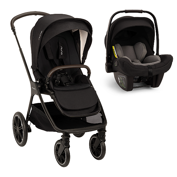 Carrinho Triv LX Preto Caviar + Bebê Conforto Pipa Next Caviar - Nuna