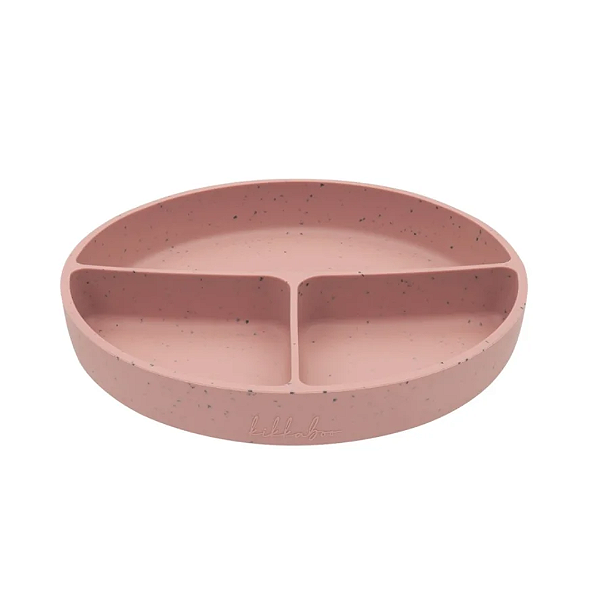 Prato com divisórias e sucção Silicone Platinum Rosa Blush - Kikkaboo