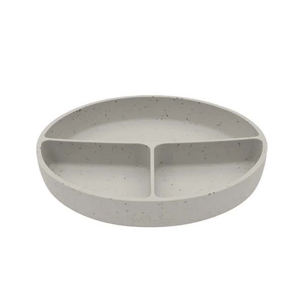 Prato com divisórias e sucção Silicone Platinum Cinza Sand - Kikkaboo