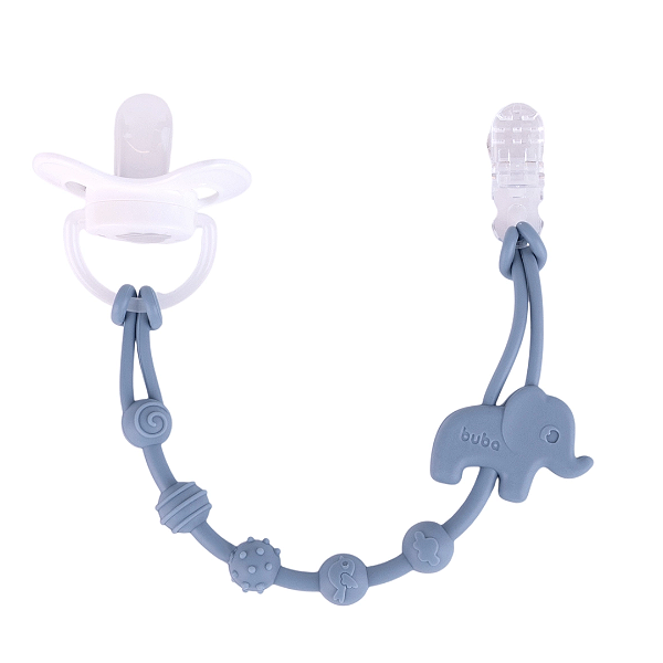Prendedor De Chupeta Em Silicone Cloudy Elefante – Buba