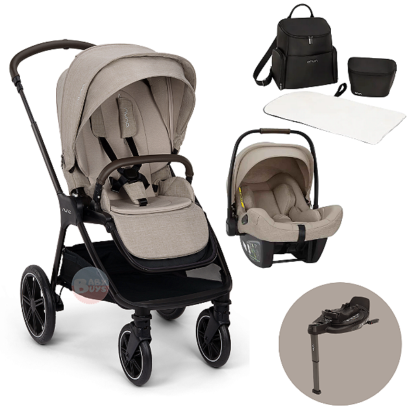 Kit Carrinho Triv LX Chateau + Pipa Next + Base Curv + Bolsa Essential Bag - Nuna