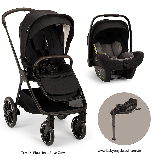 Trio Triv LX Caviar + Pipa Next + Base Curv - Nuna