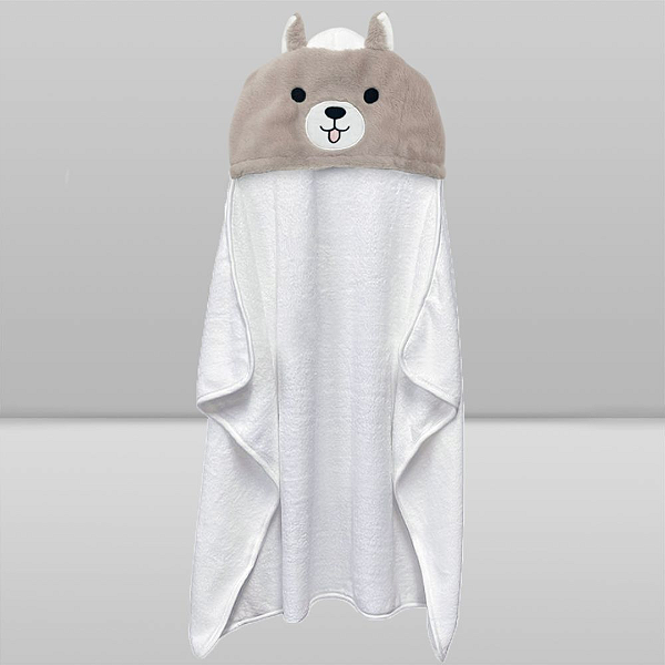 Toalha de Banho Baby Animada Cachorro Boo Bege - Laço Bebê