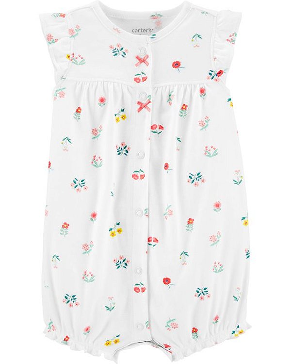 Romper Carter's Branco com Flores