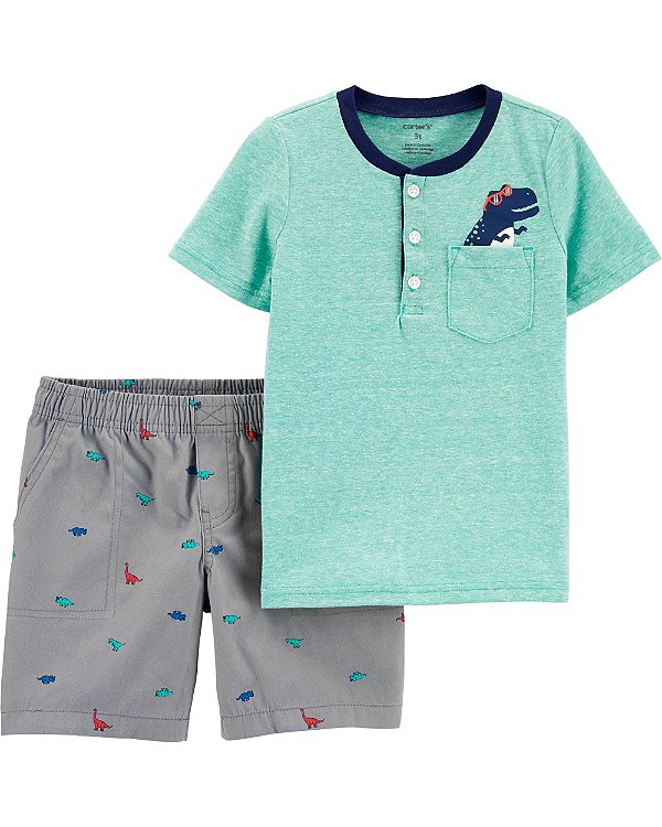 Conjunto Carter's 2 Peças Dino