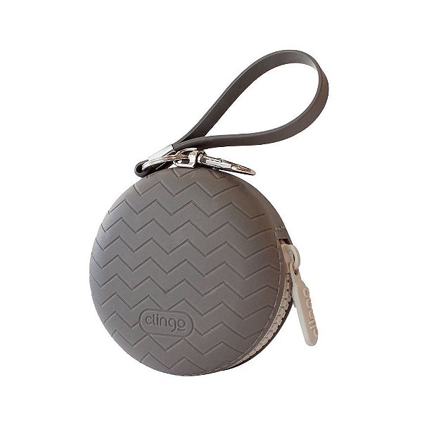 Porta Chupeta de Silicone Cinza Grafite - Clingo
