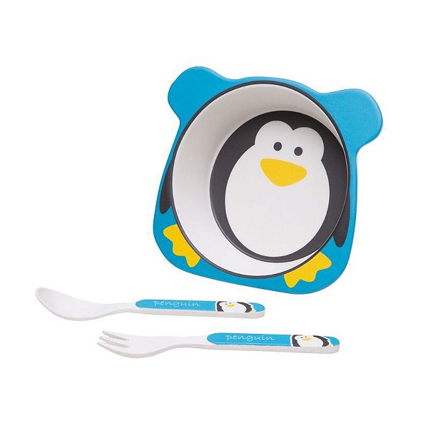 Kit Alimentação Pinguim Eco Fibra de Bambu - 3 peças