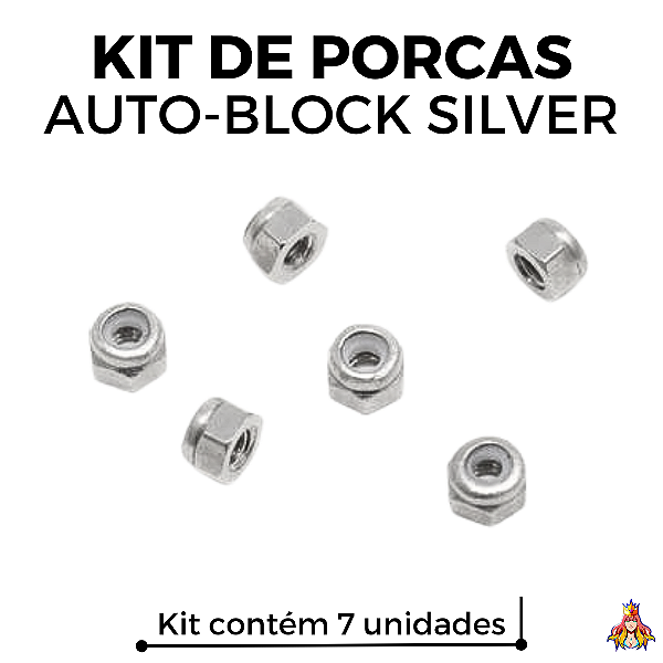 Kit 7 Porcas Custom Auto-Block Silver Nuts