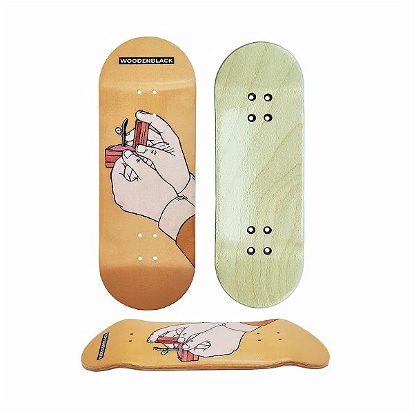 Deck *WoodenBlack*  ''Will You Shred With Me?'' 34mm x 97.5mm Heat-Transfer (Made in Turkey)(100% em Maple)(Real-Wear)(High Quality) + Tape Woodenblack Texturizada