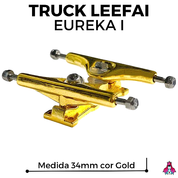 Par de Trucks Completos marca *Leefai* modelo Réplica dos trucks DT-Zero Eureka I / 34mm cor Gold