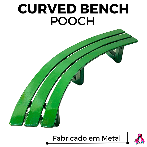 Obstáculo Pooch modelo *Curved Metal Bench* cor Verde