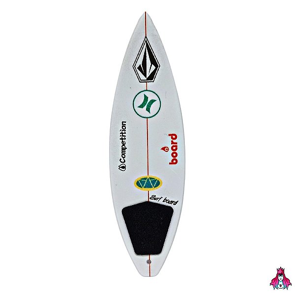 Surf Board / Wind Surf/  Mini Prancha Volcom (100 x 29mm) C/ Presilha para Dedo Cor Branca