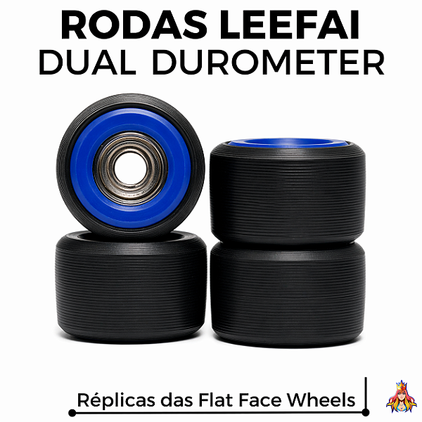 Rodas Leefai modelo ''Dual-Durometer'' cor Black & Blue