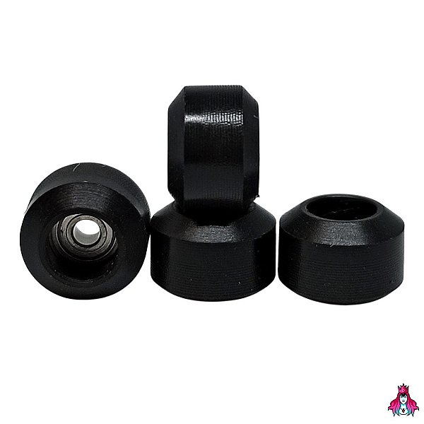 Kit de Rodas marca Custom modelo *CNC V2* Conical Shape cor Black (7.1mm x 5mm)(CNC)(POM)