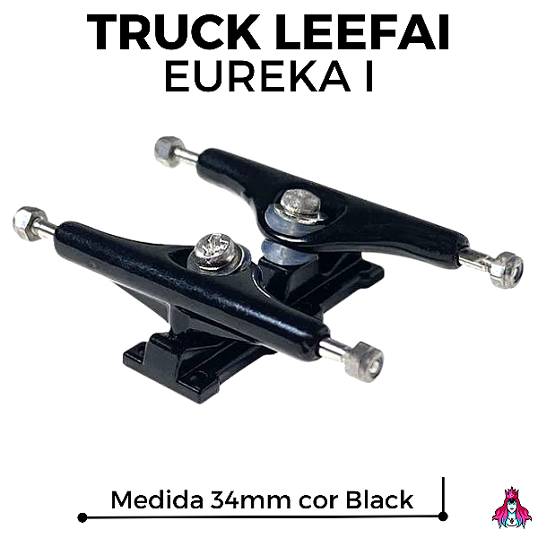 Par de Trucks Completos marca *Leefai* modelo Réplica dos trucks DT-Zero Eureka I / 34mm cor Black