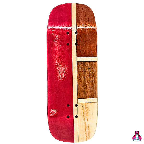 Deck marca Custom linha *Obscure* Split-Ply (34x96.5mm)(7.2g)(Boxy Shape)(Collab D'oh) + Tape Alien V2