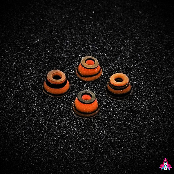 Kit de Bushings (Amortecedores) marca *Custom* modelo ''Twist'' shore (78A) (Cone Shape) Color Mix Swirl #2