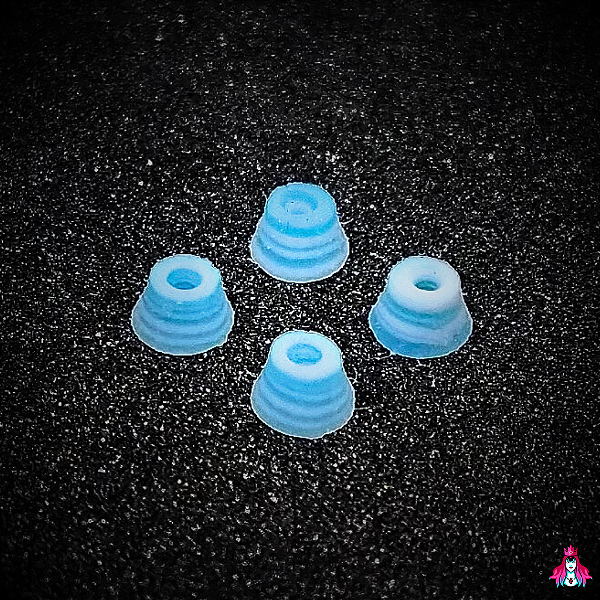 Kit de Bushings (Amortecedores) marca *Custom* modelo ''Twist'' shore (78A) (Cone Shape) Color Mix Swirl #5