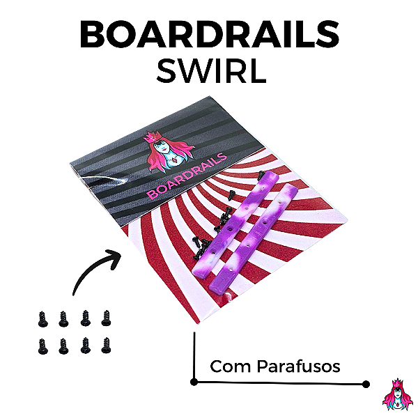 Kit de Boardrails C/ Parafusos marca *Custom* versão ''Swirl'' cor *Purple & White*
