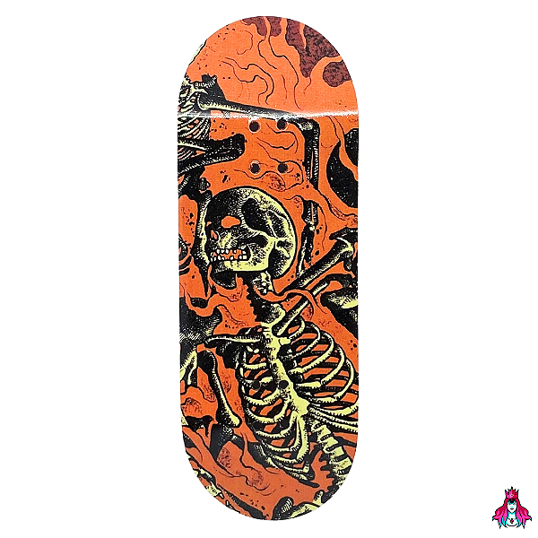 Deck marca Custom linha *Premium Series* medida 34x96mm modelo “Skeleton“ + Tape Alien Stardust V2 (100% Maple)