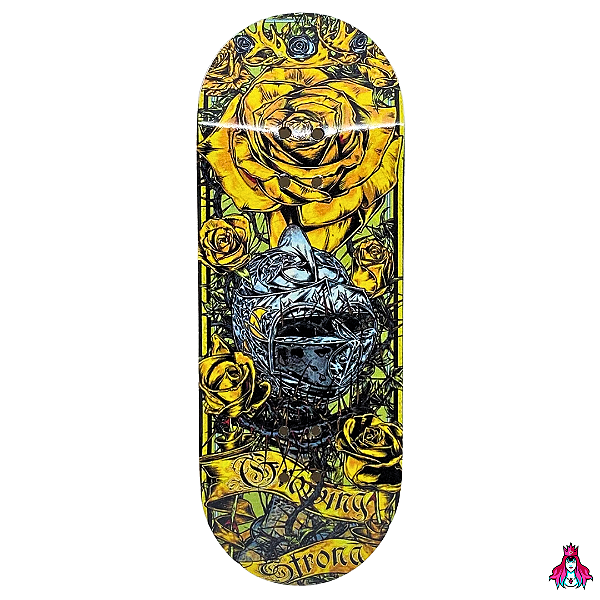 Deck marca Custom linha *Premium Series* medida 34x96mm modelo “Growing Strong“ + Tape Alien Stardust V2 (100% Maple)