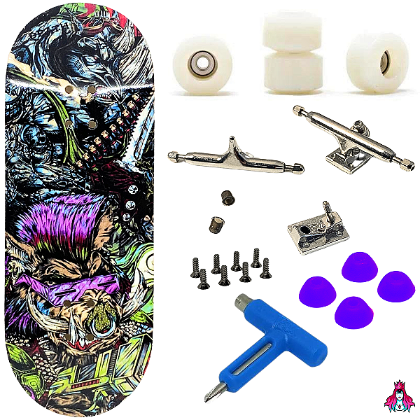 Fingerboard Premium Completo - Custom - 34mm - Punk