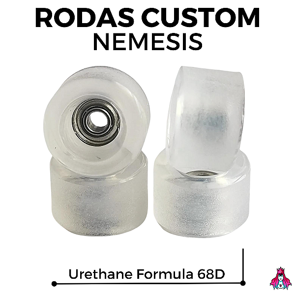 Rodas marca Custom modelo ''Nemesis''' Urethane Formula Dureza 68D medida 7.8x5mm cor *Transparent*