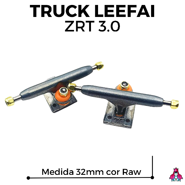 Par de Trucks Completos marca *Leefai* modelo *ZRT 3.0* 32mm cor ''Raw'' (Réplicas dos BRT's 3.0)