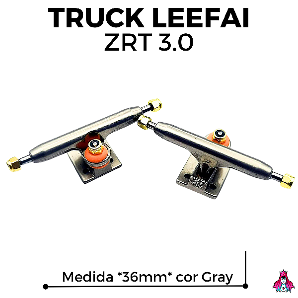 Par de Trucks Completos marca *Leefai* modelo *ZRT 3.0* 36mm cor ''Gray'' (Réplicas dos BRT's 3.0)