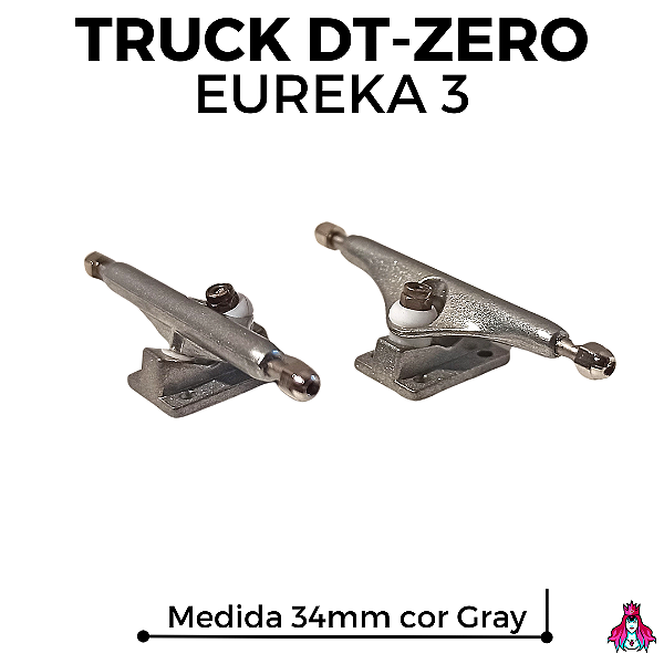 Par de Trucks Completos marca *DT-Zero* modelo ''Eureka 3'' Originais 34mm cor ''Gray''
