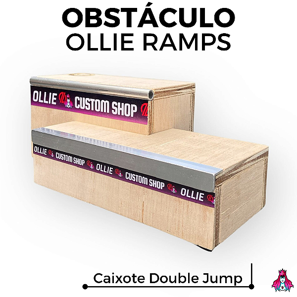 Obstáculo *Double Jump* marca *Ollie Fingerboards* edição Collab *Custom* linha Pocket