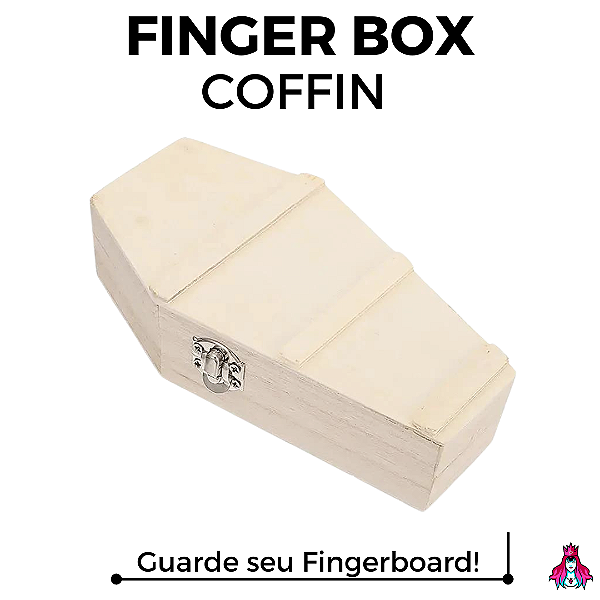 Fingerbox / Caixote marca *Custom* modelo *Coffin Box* p/ armazenamento de Fingerboards & Peças