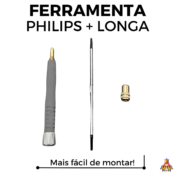 Ferramenta Fingerboard Mega Longa com Imã Desmontável Cinza