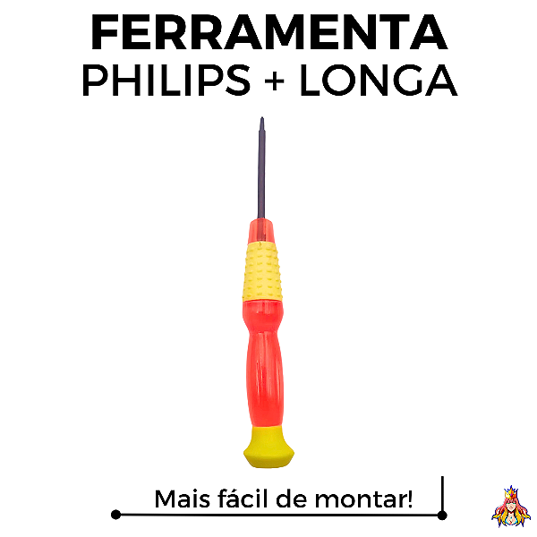 Ferramenta Fingerboard Philips Longa Laranja