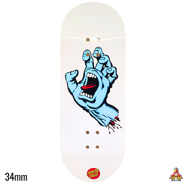 Deck Custom Premium 34mm - “Santa Cruz Hand“ - com Tape Alien