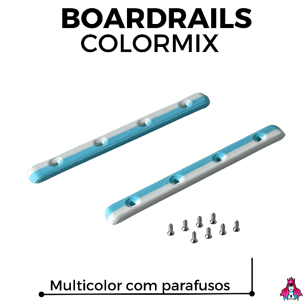 Kit de Boardrails Custom ColorMix Plastic com Parafusos cor Azul e Branco
