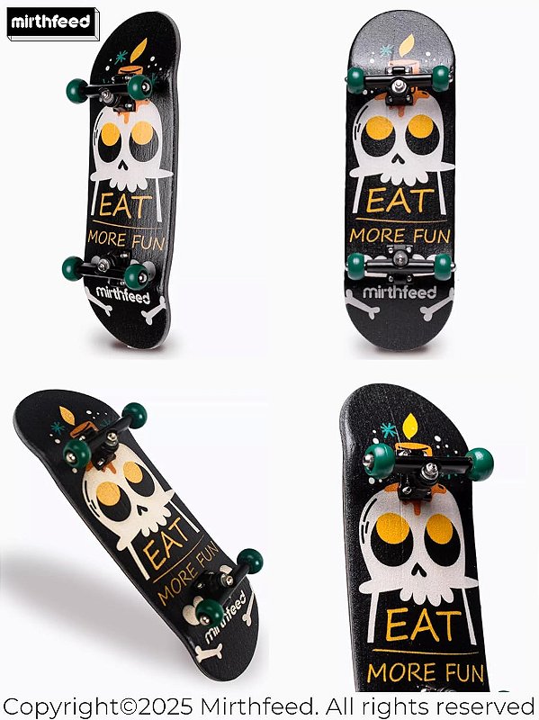 Fingerboard Completo Mirthfeed 32mm Heat-Transfer modelo Skull