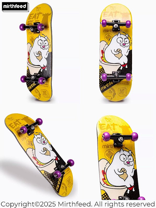 Fingerboard Completo Mirthfeed 32.5mm Heat-Transfer modelo Cat Shit