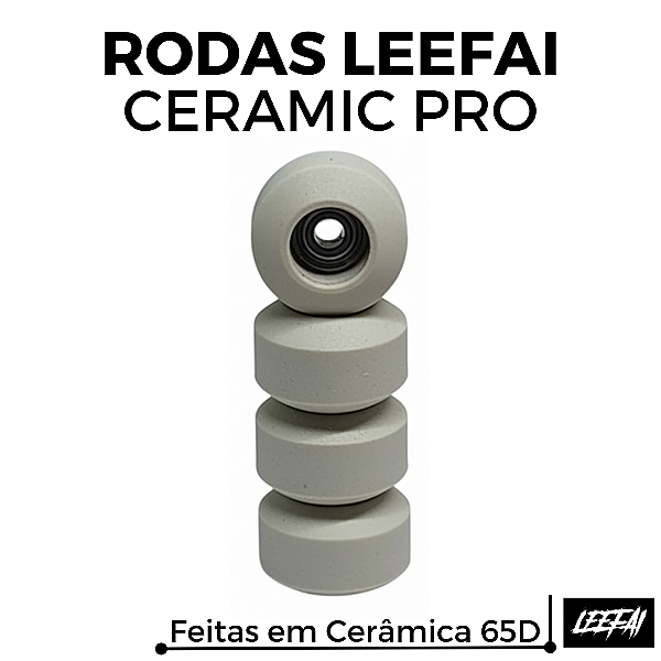 Rodas Leefai "Ceramic PRO" Soft 65D (7.8x4.8mm) cor Off-White