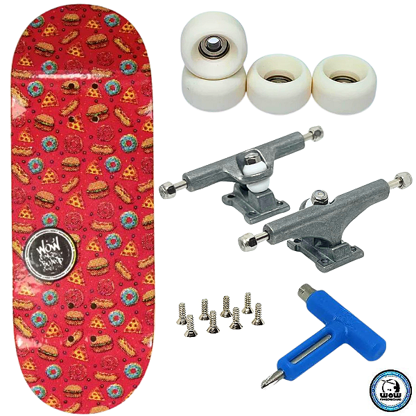 Fingerboard Premium WoW 33.5mm Pads - Trucks Leefai TD Gray - Rodas Urethane PRO 65D