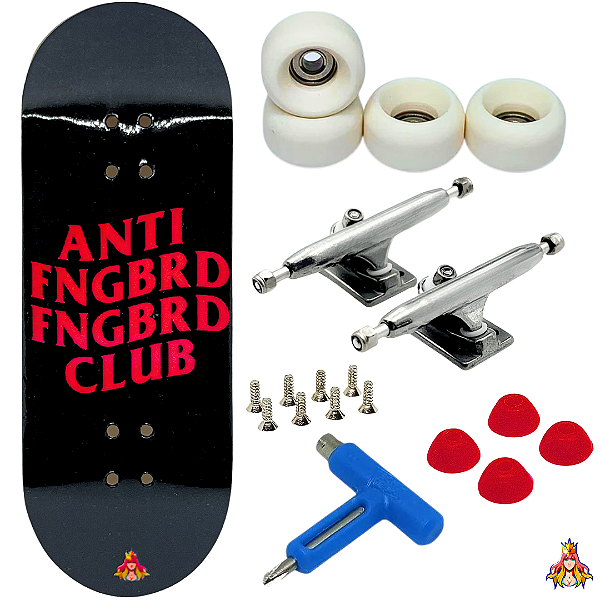 Fingerboard Premium Custom 34mm Anti Fngbrd - Trucks Leefai G4 - Rodas Urethane PRO 65D