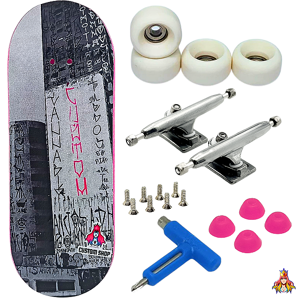 Fingerboard Premium Custom 34mm - Street - Trucks Leefai G4 - Rodas Urethane PRO 65D