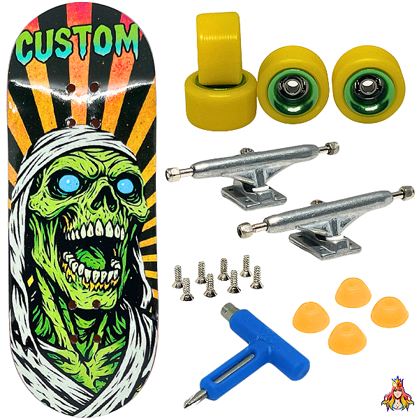 Fingerboard Premium Custom 34mm - Zombie #1 - Trucks Leefai Dynamics II - Rodas Leefai Core Master