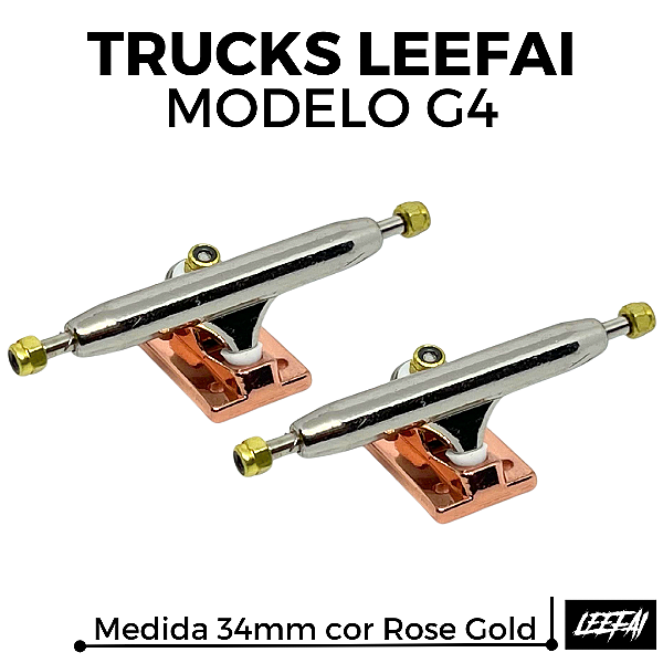 Trucks Leefai modelo G4 - 34mm - Silver & Rosè Gold