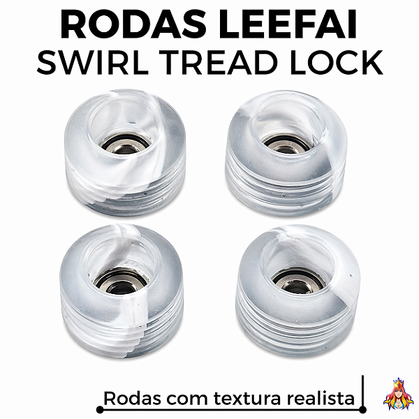 Kit de Rodas Leefai Swirl modelo "TreadLock" 80D cor Transparent