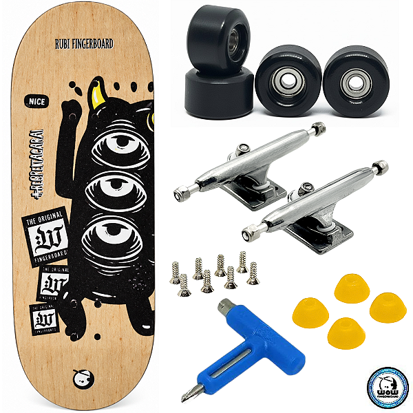 Fingerboard Premium WoW 34mm - Trucks G4 - Rodas Uretano 64D com Grip