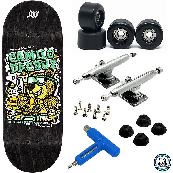 Fingerboard Premium WoW 34mm - Trucks G4 - Rodas Uretano 64D com Grip