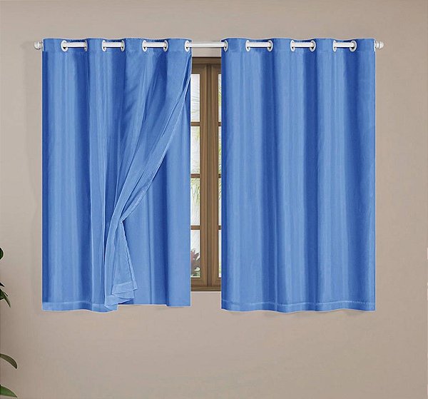 CORTINA BLACKOUT PVC COM VOIL LISA NOBERTO 200X140CM