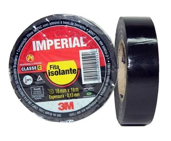 FITA ISOLANTE 10 METROS PRETA -3M